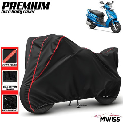 Mwiss Waterproof Two Wheeler Cover for Hero(Maestro, Black, Red)