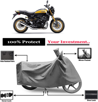 Amexride Two Wheeler Cover for Kawasaki(Z900RS BS6, Grey)