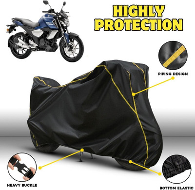 AutoGalaxy Waterproof Two Wheeler Cover for Yamaha(FZ, Black, Yellow)