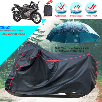OliverX Waterproof Two Wheeler Cover for Yamaha(YZF R15 V3.0, Black)