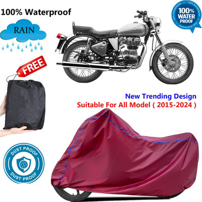 AUTOCAD Waterproof Two Wheeler Cover for Royal Enfield(Electra 4S, Maroon)
