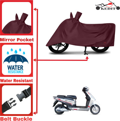 KEDIT Two Wheeler Cover for Hero(Electric NYX e5, Maroon)