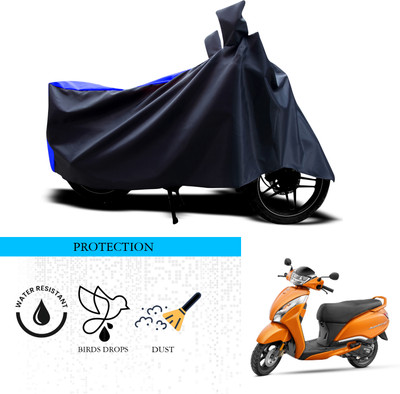 SnehaSales Waterproof Two Wheeler Cover for TVS(Jupiter 125, Black, Blue)