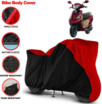 Grizzly Two Wheeler Cover for TVS(Scooty Zest, Red, Black)