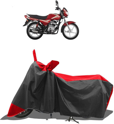 WMIZEXA Two Wheeler Cover for Bajaj(CT100, Red, Black)