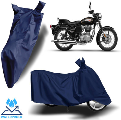 ROYAL AUTO MART Waterproof Two Wheeler Cover for Royal Enfield(Bullet 350, Blue)