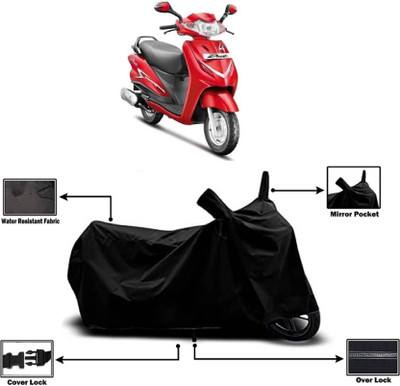 KEDIT Two Wheeler Cover for Hero(Duet LX 110CC, Black)