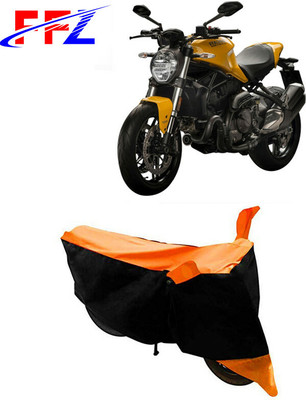 FFZ Waterproof Two Wheeler Cover for Ducati(Monster 821, Black, Orange)
