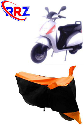 RRZ Waterproof Two Wheeler Cover for Bajaj(Fusion, Black, Orange)