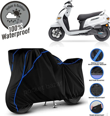 pocket bazar Waterproof Two Wheeler Cover for TVS(iQube, Black)