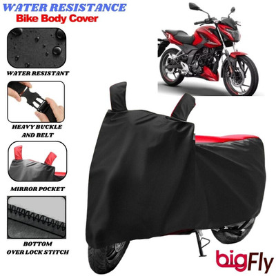 BigFly Two Wheeler Cover for Bajaj(Pulsar 150 BS6, Black, Red)