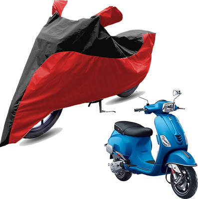 RiderShine Two Wheeler Cover for Piaggio(Vespa SXL 125, Red, Black)