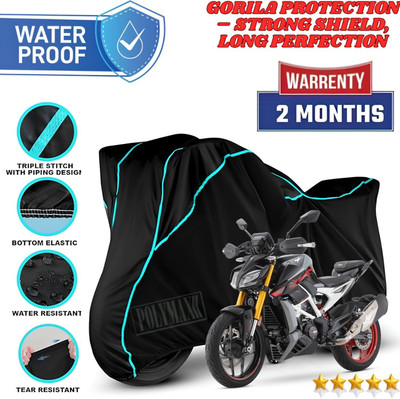 POLYMAXX Waterproof Two Wheeler Cover for TVS(Apache RTR 310 BS6, Black, Blue)