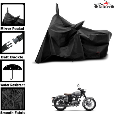 KEDIT Two Wheeler Cover for Royal Enfield(Standardv, Black)