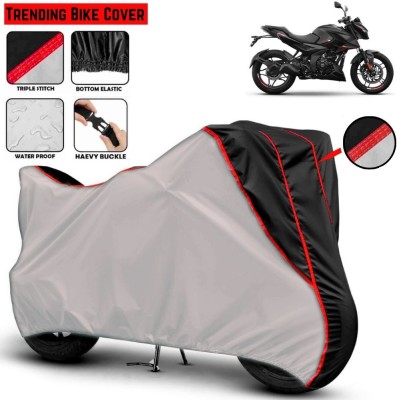 Mwiss Waterproof Two Wheeler Cover for Bajaj(Pulsar 250, Silver, Black)