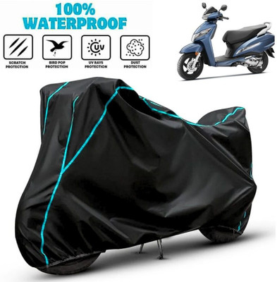 favy Waterproof Two Wheeler Cover for Honda(Activa, Black, Blue)