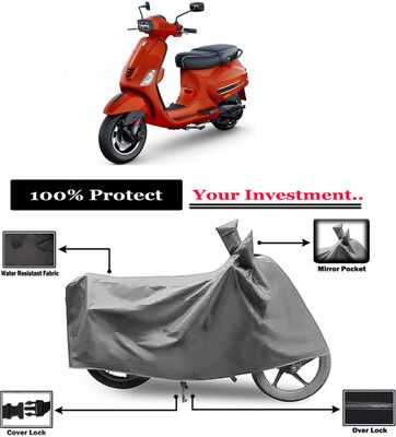 Amexride Two Wheeler Cover for Piaggio(Vespa SXL 125, Grey)