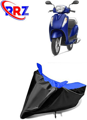RRZ Waterproof Two Wheeler Cover for Suzuki(Access 125, Black, Blue)