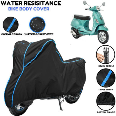 VOICO Waterproof Two Wheeler Cover for Vespa(Vespa, Black, Blue)