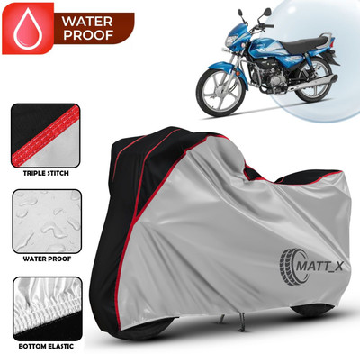 MATT_X Waterproof Two Wheeler Cover for Hero(HF Deluxe, Multicolor, Silver, Black)