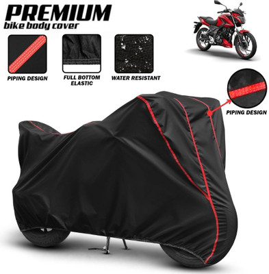 Mwiss Waterproof Two Wheeler Cover for Bajaj(Pulsar N160, Black, Red)