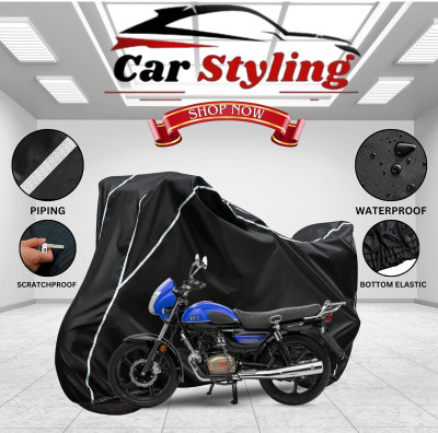 Car Styling Waterproof Two Wheeler Cover for Hero(HF Dawn BS6, Black, White)