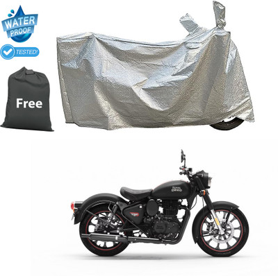 CODOKI Waterproof Two Wheeler Cover for Royal Enfield(Classic 350, Silver)