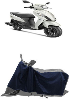SUGASHRI Waterproof Two Wheeler Cover for Suzuki(Let's, Grey, Blue)