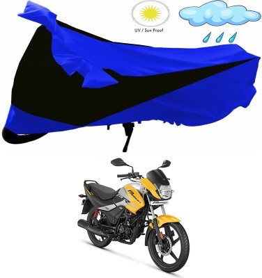 Ascension Two Wheeler Cover for Hero(Passion Pro TR, Black, Blue)