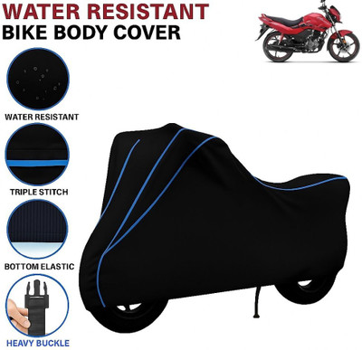 BigFly Waterproof Two Wheeler Cover for Hero(Passion Xpro, Black, Blue)