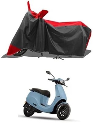 B R Enterprisez Waterproof Two Wheeler Cover for Ola(Scooty, Black, Red)