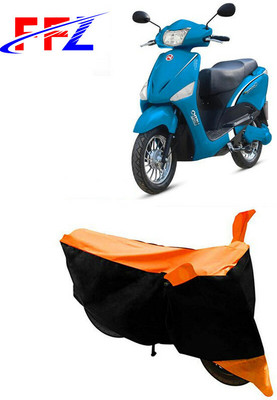 FFZ Waterproof Two Wheeler Cover for Hero Electric(Electric Optima, Black, Orange)