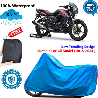 OliverX Waterproof Two Wheeler Cover for TVS(Apache RTR 180, Blue)