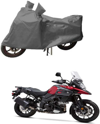 DeepShakshi AUTOMOTIVE Waterproof Two Wheeler Cover for Suzuki(V Strom 1000, Grey)