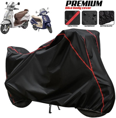 OliverX Waterproof Two Wheeler Cover for TVS(Jupiter 125, Black, Red, Multicolor)