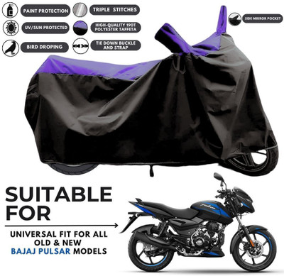 MADAFIYA Two Wheeler Cover for Bajaj(Pulsar 125, Black, Purple)