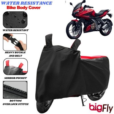 BigFly Two Wheeler Cover for Bajaj(Pulsar 250, Black, Red)