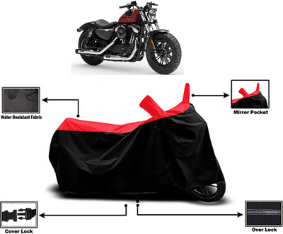 Amexride Two Wheeler Cover for Harley Davidson(Forty Eight, Red)