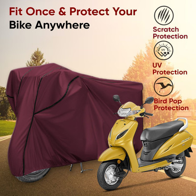 AutoGalaxy Waterproof Two Wheeler Cover for Honda(Activa, Maroon, Black)