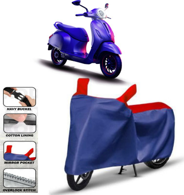 WMIZEXA Two Wheeler Cover for Universal For Bike(New Chetak, Red)