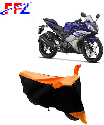FFZ Waterproof Two Wheeler Cover for Yamaha(YZF R15 Ver 2.0, Black, Orange)