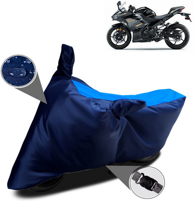 THE REAL ARV Waterproof Two Wheeler Cover for Kawasaki(Ninja 400, Blue)