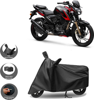 HWSXQAE Waterproof Two Wheeler Cover for Universal For Bike(Apache RTR 200, Black)