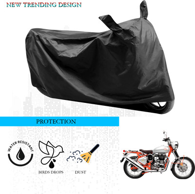 ANTHUB Waterproof Two Wheeler Cover for Royal Enfield(Bullet Trials 500, Black)
