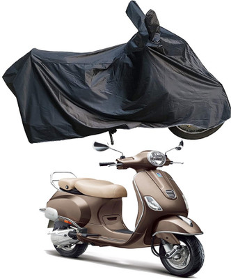 THE REAL ARV Waterproof Two Wheeler Cover for Piaggio(Vespa, Black)