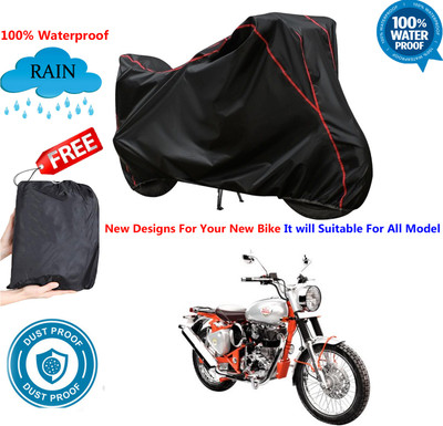 OliverX Waterproof Two Wheeler Cover for Royal Enfield(Bullet Trials 500, Black)