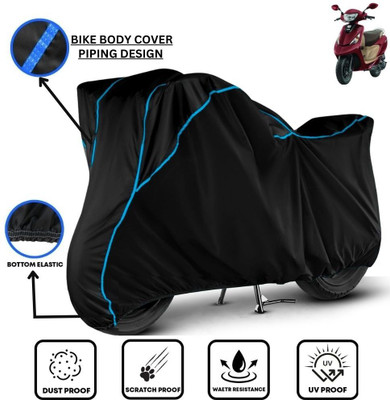 LE PRA Waterproof Two Wheeler Cover for TVS(Scooty Zest, Black, Blue)
