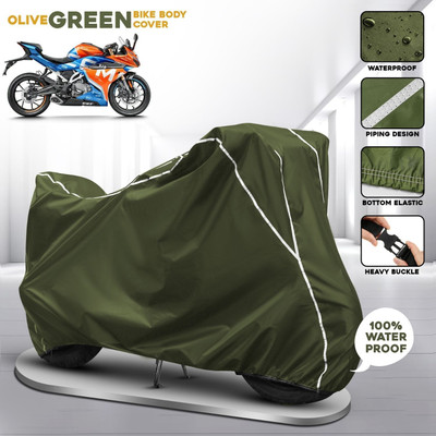 AUTOCAD Waterproof Two Wheeler Cover for Bajaj(Pulsar RS200 BS6, Green)