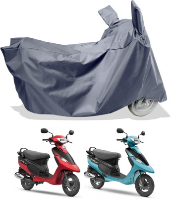 Amexride Two Wheeler Cover for TVS(Pep Plus, Grey)