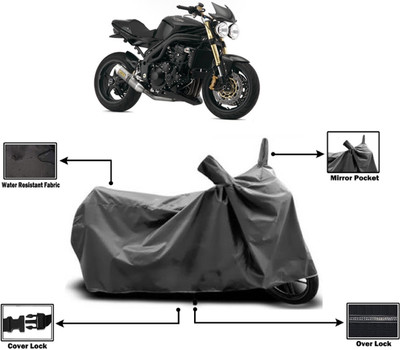 Amexride Two Wheeler Cover for Triumph(Speed Triple ABS, Grey)